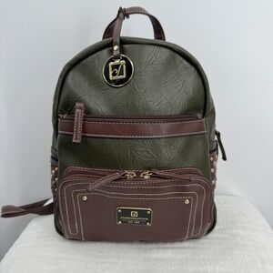 Stone Mountain Mini Backpack Womens Olive Brown Faux Leather 40th Anniversary